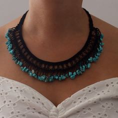 - This Stylish Handmade Choker Is Made Of Black Cotton Thread And Gemstones. There Are Many Different Gemstone And Thread Choices. Size: Approx. 17'' (This Necklace Is Worn Around The Neck. It's Flexible And Comfortable To Wear.) - Due To The Light And Screen Setting Difference, The Item's Color May Be Slightly Different From The Pictures. Please Allow Slight Color And Difference. Care Instruction Hand Wash Gently And Lay Flat To Dry. * All Orders Ship The Same Day, ** All Of My Items Are Made I Elegant Black Beads Beach Jewelry, Elegant Black Beads Jewelry For Beach, Elegant Beach Jewelry With Black Beads, Black Necklaces With Colorful Beads For Beach, Bohemian Black Macrame Necklace, Bohemian Beaded Necklaces With Natural Stones For Party, Black Macrame Jewelry For Festivals, Black Bohemian Bead Choker, Bohemian Black Bead Choker