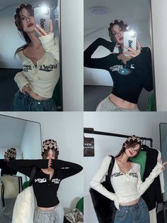 Tavimart Retro Graffiti Print Elastic T Shirt Women Sexy Slim Crop Top Ribbed Long Sleeve O-neck Tops Grunge Tee Tops Korean Measurement In CM Size Shoulder Chest Length Sleeve M 32 70 42 53 L 33 72 43 54 XL 34 74 44 55 Measurement In Inch Size Shoulder Chest Length Sleeve M 12.6 27.6 16.5 20.9 L 13.0 28.3 16.9 21.3 XL 13.4 29.1 17.3 21.7 Fitted V-neck Tops With Letter Print, Fitted V-neck Top With Letter Print, Stretch V-neck Top With Letter Print, Backless Long Sleeve Top, Retro Graffiti, Grunge Tee, Tops Korean, Lace Trim Shorts, Club Tops