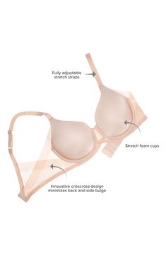 Specially engineered banding ensures a smooth, dig-free fit in this full-coverage T-shirt bra. The lightly padded cups beautifully shape fuller figures and are brushed inside for added comfort. Wide center gore enhances support and hold 58% nylon, 42% spandex Hand wash, dry flat Imported Lingerie Supportive Light Support Push-up Bra, Compressive Push-up Bra With Removable Pads, Light Support Fitted Push-up Bra, Fitted Full Coverage Nursing Bra With Removable Cups, Fitted Nursing Bra With Removable Cups Full Coverage, Compressive Full Coverage Bra With Removable Pads, Compressive Underwire Bra, Shaping Full Coverage Bra With Light Support, Shaping Full Coverage Light Support Bra