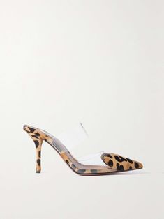 Shop ALAÏA Coeur leopard-print calf hair and PU pumps, Explore the latest ALAÏA women's collection today on NET A PORTER Chic Leopard Print Heels With Pointed Toe, Heart Shoes, Calf Hair, Net A Porter, Pump Shoes, Women Collection, Luxury Design, Stiletto Heels, Leopard Print