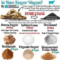 an info sheet with different types of sugars and their names on it, including the ingredients