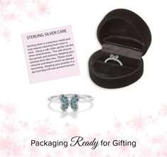 Sterling silver aqua butterfly baby ring with sparkling CZs. This will delight your little princess and makes the perfect March birthstone ring! These are high-quality rings that are rhodium plated to prevent tarnish for little girls, toddlers, and kids. They are great pinky rings as well. This children's ring comes in a beautiful black velvet heart-shaped box and is available in sizes 1-5 in multiple sparkling colors. Ring Sizing: https://cherishedmomentsshop.com/pages/sizing-charts Quality Rings, Baby Ring, Pinky Rings, March Birthstone Ring, Baby Rings, Kids Rings, Velvet Heart, Butterfly Baby, Butterfly Ring