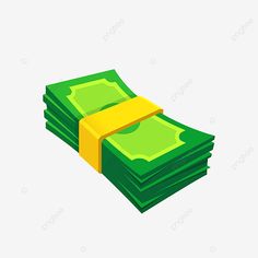 a stack of money with a yellow ribbon on it, illustration, cartoon png and psd