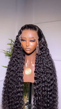 Black Curly Hair 13x4 HD Lace Front Wig 100% Virgin Human Hair Wigs Pre Plucked Hairline-Geeta Hair Diy Hair Wig, Hair Colors For Brunettes, Colors For Brunettes, Frontal Wig Hairstyles, Black Curly, Curly Human Hair Wig, Black Curly Hair, Dope Hairstyles, Hair Collection