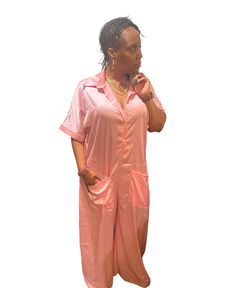 This fabulous jumpsuit is HOT!! It’s a wide leg jumpsuit with front pockets and it’s a free size item. Short Sleeve Jumpsuits And Rompers With Pockets For Loungewear, Spring Solid Jumpsuits And Rompers With Side Pockets, Spring Solid Color Jumpsuits And Rompers With Side Pockets, Summer Pink Wide Leg Jumpsuits And Rompers, Pink Wide Leg Jumpsuits And Rompers For Spring, Pink Wide Leg Jumpsuits And Rompers For Summer, Solid Jumpsuits And Rompers With Side Pockets For Spring, Pink Wide-leg Jumpsuits For Spring, Relaxed Fit Wide Leg Jumpsuit For Day Out