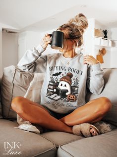 Do you have an endless TBR that you know you won't get through in this lifetime? Us too! Our "Buying Books Like I'll Live Forever" sweatshirt was clearly made for you! This sweatshirt would also be the perfect bookish gift for the spooky book lover! This design is also available on a tshirt: https://www.etsy.com/listing/1775083273/buying-books-like-ill-live-forever-shirt DETAILS - All sweatshirts are printed to order, and personalised to the specifications you choose during checkout. - We use Di