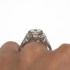 *VIEW A VIDEO OF THIS RING* https://youtu.be/4jrZPS28PDk This ring can be sized up or down 4 sizes for an additional $40. If you wish to have a ring sized please purchase the item and note the size in the message section. Item Details: Ring Size: 6.25 Metal Type: Platinum [Tested and Hallmarked] Weight: 3.5 grams Center Diamond Details GIA Center Diamond - Report # 2205507441 Shape: Old European Brilliant Carat Weight: 1.03 ct Color: J Clarity: SI1 Side Stone Details: Shape: Old European Brillia Gia Certified Art Deco Platinum Rings, Gia Certified Platinum Art Deco Ring, Gia Certified Art Deco Rings, Gia Certified 14k White Gold Art Deco Ring, Heirloom Ring With Center Stone In Classic Cut, Heirloom Ring With Center Stone And Classic Cut, Gia Certified Platinum Round Ring, Gia Certified Platinum Rings, Vintage Gia Certified Round Cut Halo Ring