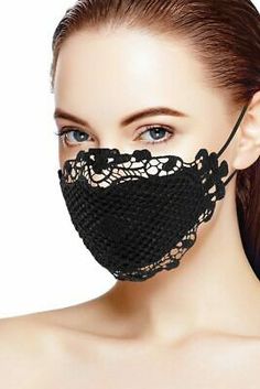 Lace Face Mask, Fashion Masks, Mesh Fashion, Lace Mask, Easy Face Masks, Mask Black, Face Mask Fashion, Fashion Mask, Tumblr Outfits