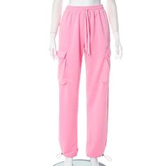 Tavimart Solid Y2K Cargo Joggers Pink Pants Pocket Tracksuits Trousers Women Winter Clothes Casual Sweat Sexy Baggy Parachute Pants Full-length Leisure Pants With Pockets, Leisure Full-length Pants With Pockets, Full Length Leisure Pants With Pockets, Trendy Pink Sweatpants With Side Pockets, Pink High-waisted Sweatpants With Pockets, Pink Leisure Joggers With Pockets, Pink Drawstring Pants For Leisure, Pink Fitted Parachute Pants With Pockets, Fitted Leisure Pants With Pockets