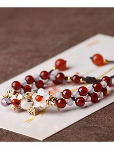 Style: Vintage Type: Bracelets Material: Crystal Gender: Female Weight: 55 gram #bracelet #vintage #jewelry #Crystal Crystal Stone Jewelry, Red Beaded Bracelet, Bead Flower, Aventurine Stone, Garnet Bracelet, Carnelian Beads, Vintage Punk, Garnet Jewelry, Natural Stone Jewelry