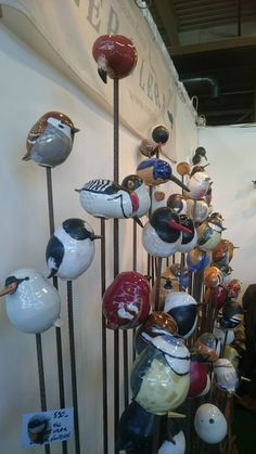 many different types of helmets are on display