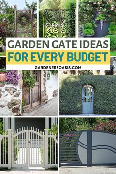 Garden Gate Ideas For Every Budget | Garden Structures Garden Gates Ideas, Easy Backyard Landscaping, Garden Gate Ideas, Privacy Landscaping Backyard, Gates Ideas, Metal Garden Gates, Front Yard Landscape, Landscaping Trees, Gate Ideas