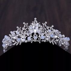 Quince Tiaras Silver, Xv Crowns Silver, Cinderella Quinceanera Crown, Sweet 16 Decorations Light Blue, Sweet Sixteen Tiara, Quinceanera Blue Crown, Navy Blue Crown Quince, Quince Light Blue Theme, Light Blue Quince Crown