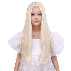 PRICES MAY VARY. Specially designed for kids.: this wig is fit for head circumference( 40 cm~51cm)/(15.7inch~20 inch). Material: High quality heat resistant synthetic fiber,stylish full hair wig looks natural, real, very pretty and fun. Length: 22inches Approx, Wig Weight:7 oz/200 g Approx, Package Include: 1*Wig,1*Wig Cap. Function: Perfect for cosplay, costume party, halloween, concerts, theme party, birthday party,and any other occasion. Wigs are handmade items and need to be styled,no worry Up Cosplay, Long Blonde Wig, Hair Blond, Blonde Wigs, Full Hair, Long Blonde, Cosplay Halloween, Hair Blonde, Middle Part