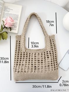 BagForLove - Versatile Crochet Shopping Bag for Students in College & High School, Ideal for Outdoors and Travel Product Description Color Apricot Strap Type Double Handle Style Vacation Pattern Type Plain Bag Size Small Type Crochet Bags Closure Type No-closure Features High-capacity Material Fabric Composition 100% Polyester Size Chart INCH CM Bag Length Bag Width Bag Height Handle Height Strap Length 11.8 inch 0.8 inch 11.8 inch 7.1 inch 0 inch Bag Length Bag Width Bag Height Handle Height St Casual Square Crochet Bag For Daily Use, Solid Color Beach Shoulder Bag, Summer Large Capacity Solid Color Bags, Casual Solid Shoulder Bag For Summer, Casual Solid Color Summer Shoulder Bag, Simple Summer Bags For Daily Use, Simple Large Capacity Shoulder Bag For Summer, Large Capacity Solid Color Shoulder Bag For Summer, Solid Color Travel Bags For Summer