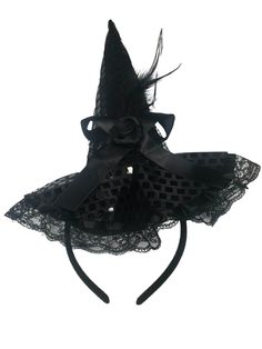 Fancy Black Witch Headband Hat Kid or Adult Costume Accessory - buy online, free shipping, Sydney So Sweet Adjustable Black Witchy Costume Accessories, Black Adjustable Witchy Costume Accessories, Black Witchy Hat For Costume Party, Black Witchy Costume Hat For Costume Party, Black Halloween Costume Hat, Witchy Black Costume Hats For Cosplay, Adjustable Halloween Costume Accessories For Theater, Black Hats For Costume Party, Adjustable Halloween Theater Costume Accessories