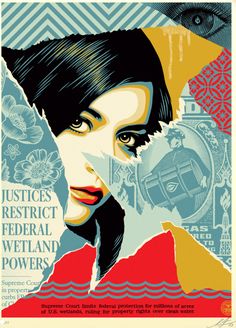 a poster with an image of a woman's face and the words justices district federal