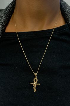 Snake Cross Necklace made of Gold Vermeil: 18k Gold over Solid 925 Sterling Silver ☞ made to last.Matching Ring & Earrings - please ask me Details:• Dimensions: Pendant Height 33mm, Width 14mm• Free Complimentary Chain•18k Gold Vermeil SKU P-01467 14k Gold Ankh Spiritual Jewelry, Spiritual 14k Gold Ankh Jewelry, Symbolic Yellow Gold Jewelry With Box Chain, Yellow Gold Symbolic Jewelry With Box Chain, Gold Ankh Hallmarked Jewelry, Gold Plated Snake Shape Jewelry, Gold-plated Snake Shape Jewelry, Gold Ankh Jewelry For Anniversary, Hallmarked Yellow Gold Ankh Jewelry