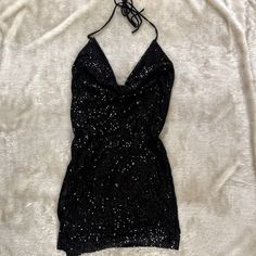 Super Sexy And Sequined With A Halter Neck And Low Back, Size Slits! New With Tags, Ultra Sexy, Perfect Condition Fashion Nova Black Dress, 16th Birthday Outfit, Lime Green Dress, Black Sequin Mini Dress, Rouched Dress, Orange Mini Dress, Yellow Mini Dress, Blue Sequin Dress, High Neck Mini Dress