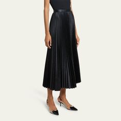 ALAIA embossed pleated skirt High waist A-line silhouette Midi length Elastane Dry clean Made in Italy Evening Pleated A-line Skirt, Elegant A-line Bottoms For Evening, Evening A-line Skirt With Pleated Waist, Evening A-line Pleated Skirt With Lining, Evening A-line Skirt With Accordion Pleats, Elegant Formal A-line Pleated Skirt, Elegant Solid Color Pleated Evening Dress, Elegant Solid Pleated Evening Dress, Chic Pleated Skirt With Pleated Back For Party