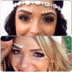 Eye idea #edc Rave Halloween, Festival Face Paint, Jewel Makeup, Makeup And Accessories, Festival Makeup Rave, Festival Makeup Glitter, Drag Make-up, Festival Face