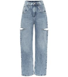 Maison Margiela - Cutout high-rise wide-leg jeans | Mytheresa Edgy Wide-leg Flare Jeans With Five Pockets, Edgy Wide Leg Flare Jeans With Five Pockets, Edgy High Rise Flare Jeans, Edgy Wide Leg Medium Wash Jeans, Edgy Wide Leg Jeans In Medium Wash, Jeans Png, Cut Out Jeans, High Rise Wide Leg Jeans, Embellished Jeans