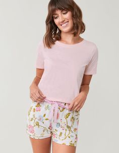 Cute and comfy, these pajama shorts are made for cozy movie nights, comfortable sleeping, and slow Lowcountry Sundays. Our super soft knit sleep shorts have just the right amount of stretch, you'll never want to take these off! Adorned with in a feminine jacobean, these comfy sleeper sets also make for great gifting! Pink Summer Sleepwear For Relaxation, Pink Summer Pajama Shorts For Sleep, Pink Summer Sleep T-shirt, Pink Summer Sleepwear With Built-in Bra, Pink Cotton Sleep T-shirt, Spartina 449, Womens Pajama Shorts, Sleep Shorts, Sea Breeze