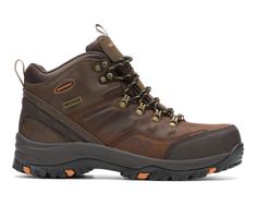 Take on rugged trails wearing the Skechers® Traven Hiking Boots! The durable and waterproof upper combine to give your foot solid protection, the Relaxed Fit® design, Memory Foam cushioned comfort insole, shock absorbing midsole, and a rubber all terrain traction outsole for long-lasting comfort. Waterproof durable upper,Secure lace-up closure,Relaxed Fit® design for roomy comfortable fit,Memory Foam full length cushioned comfort insole,Shock absorbing midsole,Flexible rubber high traction lug p Mens Fashion Casual Shoes, Mens Skechers, Hiking Boot, Shoe Carnival, Crazy Horse, Work Boots, Mens Fashion Casual, Boots Men, Hiking Boots