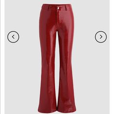 Brand New Pants From Cider. Red Extra Small! Never Worn! Leather Pants Wide Leg, Wide Leg Leather Pants, Leather Wide Leg Pants, Red Leather Pants, Coffee Date Outfits, Colorful Wardrobe, Colorful Outfits, Rocker Girl, Fall Pants