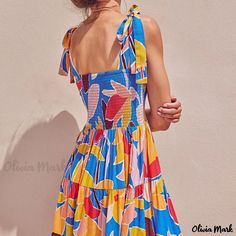 Olivia Mark - Resort Backless Floral Print Maxi Dress Stylish Maxi Dress, Sundresses Women, Belle Silhouette, Dress Sleeve Length, Dresses Designer, Printed Dresses, Bohemian Print, Fashion Bohemian, Printed Long Dresses