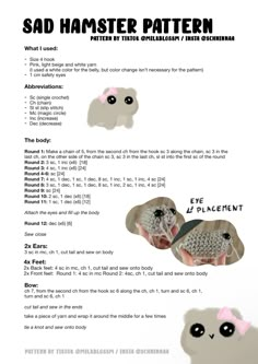 the instructions for how to crochet an animal