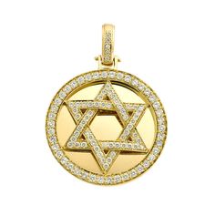 This magnificent Star of David pendant is beautifully crafted in 14k yellow gold and pave set with round cut diamonds. The Star of David or Magen David is a symbol for expressing Jewish identity. Get it and you won't regret it. Charming and shiny, great for any occasion. The diameter of this diamond pendant is 36.5mm. The diamonds weight is 3.45 carats, color/clarity G/H SI1,2 There is a bail to mount the pendant on a chain. This pendant is polished to the brightest shine and it weighs 22.5 gram Star Shaped Brilliant Cut Yellow Gold Jewelry, Gold Diamond Star Of David Jewelry, Yellow Gold Star Of David Jewelry With Diamond Accents, Premier Jewelry, Star Of David Pendant, Eternity Ring Diamond, Women Diamond, Star Of David, Jewelry Companies