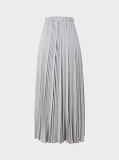 Our Wool Pleated Skirt-Light Grey is a must have this season. The luxurious fabric and expert tailoring ensure a perfect fit, while the classic pleats add sophistication to any outfit. Pleated A-line Maxi Skirt For Evening, Solid Chic Pleated Skirt, Chic Pleated Skirt With Folds, Elegant Pleated Skirt For Evening, Summer Evening Skirt With Pleated Waist, Elegant Solid Bottoms With Folds, Elegant Folded Maxi Skirt For Evening, Classic Skirted Bottoms With Pleated Waist, Elegant Evening Maxi Skirt With Folds