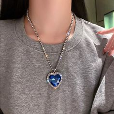 Titanic Heart Of Ocean Blue Crystal Pendant Necklace Brand New Color: As Pictures Great Craft Welcome Fair Offer Heart Of The Ocean, Cube Necklace, Crystal Heart Pendant, Crystal Pendant Necklace, Women's Jewelry Sets, Neck Jewellery, Necklace Brands, Rhinestone Heart, Blue Necklace