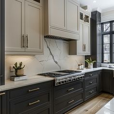 30 Gorgeous Two tone kitchen cabinets you need to see Gray Kitchen Cabinets With Black Island, Two Tone Kitchen Cabinets Iron Ore, Transitional Kitchens With White Cabinets, Grey And Taupe Kitchen, Kitchen With 2 Color Cabinets, 2 Tone Cabinets Kitchen Paint Colors, Kitchen Design Two Tone Cabinets, Neutral Painted Cabinets, Black And Tan Kitchen Cabinets