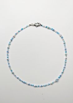 This necklace is combined of blue, crystal, pearl and white beads. It is a little love letter to the beautiful coastal shores of BC Length- 15 inches Cheap Light Blue Round Beaded Necklaces, Blue Beaded Necklace, Blue Necklace, Love Letter, White Beads, Pearl White, Necklace Etsy, Beauty Book, Beaded Necklace