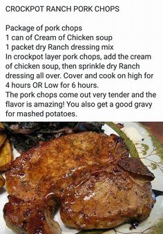 the recipe for crockpot ranch pork chops