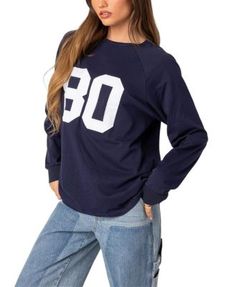 Edikted 80 Oversized Tee Oversized Graphic Tee For College, Oversized College Style Top For Spring, Oversized Spring College Style Top, Varsity Style Relaxed Fit Tops For Spring, Spring Varsity Style Tops With Relaxed Fit, Oversized College Style Tops For Fall, Oversized Tops For Fall College Style, Oversized College Style T-shirt For Fall, Oversized Fall T-shirt For College