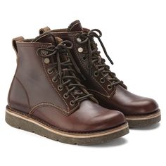 Rugged Brown Boots In Vegetable Tanned Leather, Brown Rugged Boots In Vegetable Tanned Leather, Brown Oiled Leather Lace-up Boots With Round Toe, Vintage Lace-up Oiled Leather Boots, Vintage Boots With Waxed Finish And Round Toe, Oiled Leather Moto Boots With Round Toe For Outdoor, Rugged Oiled Leather Boots For Winter, Rugged Moto Boots With Oiled Leather And Round Toe, Vintage Brown Boots With Waxed Finish