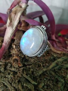 Moonstone Ring Sterling Silver Ring June Birthday Yoga Ring Southwestern Ring Boho Ring Healing Crys Bohemian Round Cabochon Moonstone Ring, Bohemian Cabochon Moonstone Ring, Bohemian Birthstone Crystal Ring, Bohemian Sterling Silver Crystal Birthstone Ring, Bohemian Silver Opal Ring With Oval Shape, Bohemian Silver Opal Ring Oval Shaped, Bohemian Silver Oval Opal Ring, Bohemian Silver Opal Ring In Oval Shape, White Oval Bohemian Ring