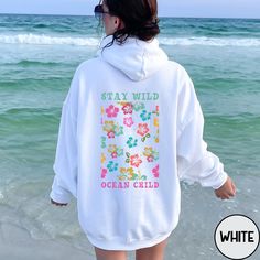 Summer Vacation Cotton Hoodie, Cotton Hoodie For Summer Vacation, Hooded Cotton Top For Vacation, Cotton Hooded Top For Vacation, Cotton Relaxed Fit Hoodie For Vacation, Summer Casual Hoodie With Letter Print, Casual Beach Hoodie Top, Casual Summer Hoodie With Letter Print, Cotton Hoodie Tops For Vacation