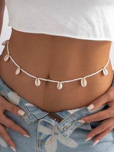 Jóias Body Chains, Avatar Dr, Waist Jewelry, Pretty Jewelry Necklaces, Body Chains, Belly Jewelry, Shell Decor, Handmade Jewelry Tutorials, Handmade Fashion Jewelry