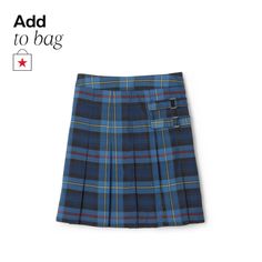 in stock Blue School Uniform Skirt For School, Blue School Uniform Skirt, Blue Denim Skirt For School, Fitted Blue Skort For Fall, Casual Navy Skirt For School, Skirts For Kids, Suit Fabric, Plaid Skirt, Knit Shorts