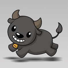 a cartoon bull is jumping in the air