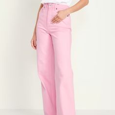 Old Navy Womens Extra High-Waisted Sky-Hi Wide-Leg Jeans Pink Multisize Nwt 4a 4 Tall: Waist (Flat) Approx. 14in Inseam Approx. 34 In Length Approx. 46 In 8 Tall: Waist (Flat) Approx. 15 In Inseam Approx. 34in Length Approx. 46.5 In Please Let Us Know If You Have Any Questions. Thank You ~Hablamos Espaol ~Falamos Portugus Pink Wide Leg Jeans For Work, Pink Wide-leg Jeans For Work, Pink High Rise Bottoms For Work, Pink High Rise Jeans For Workwear, Full Length Cotton Wide Leg Pants, Pink High Waist Jeans For Work, High Waist Pink Jeans For Work, High-waist Pink Jeans For Work, Sequin Flare Pants