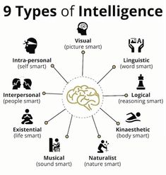 the 9 types of intelligent people that can be used to communicate with each other in this diagram