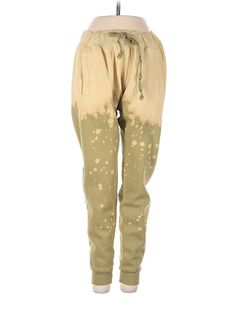 La Detresse Sweatpants Size: Small Gold Activewear - used. 80% COTTON, 20% POLYESTER, Cropped, Stars, High Rise | La Detresse Sweatpants - High Rise: Gold Activewear - Size Small Fall Bleached Cotton Bottoms, Acid Wash Cotton Bottoms For Fall, Fall Relaxed Fit Bleached Bottoms, Fall Bleached Relaxed Fit Bottoms, Fall Season Bleached Bottoms With Relaxed Fit, Fitted Acid Wash Cotton Pants, Fitted Cotton Pants In Faded Color, Faded Cotton Pants For Fall, Acid Wash Cotton Pants For Spring