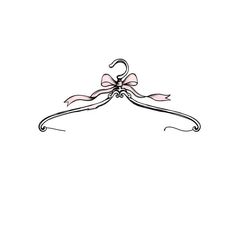 a drawing of a hanger with a bow on it