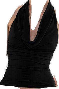 Solid V-neck Crop Top For Party, Chic Fitted V-neck Halter Top, Elegant Multi-way Halter Top, Chic High Neck Tank Top For Night Out, Chic Multi-way Backless Halter Top, Backless Fitted Top For Night Out, Multi-way Halter Neck Top For Party, Black Halter Neck Crop Top, Ruched Halter Top For Night Out