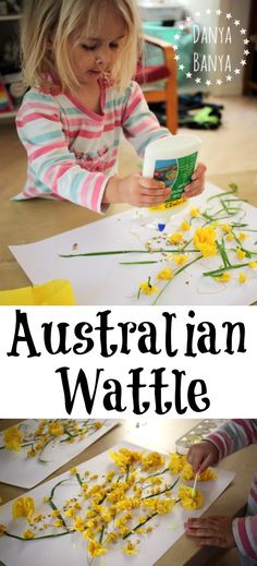 Australian Wattle Craft for Kids Australia Crafts For Kids, Naidoc Week Activities, Australian Wattle, Art And Craft For Kids, Golden Wattle, National Flower, Animal Activities